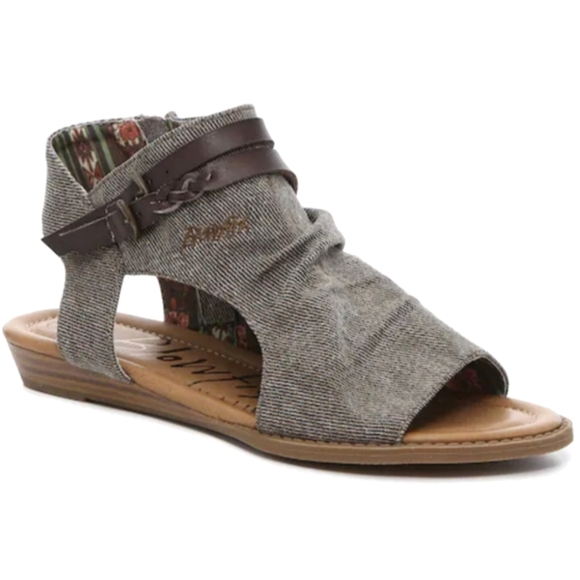 Like New Blowfish Grey Blumoon Cutout Open Toe Sandal - Picture 1 of 9